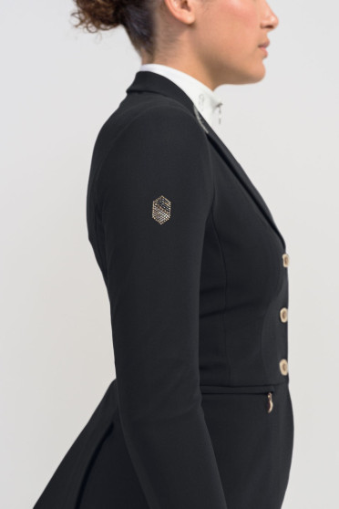 Ridershouse: Samshield Wedstrijdjasje Victorine Crystal Intarsia Zwart champagne Ridershouse: Samshield Wedstrijdjasje Victorine Crystal Intarsia Zwart champagne