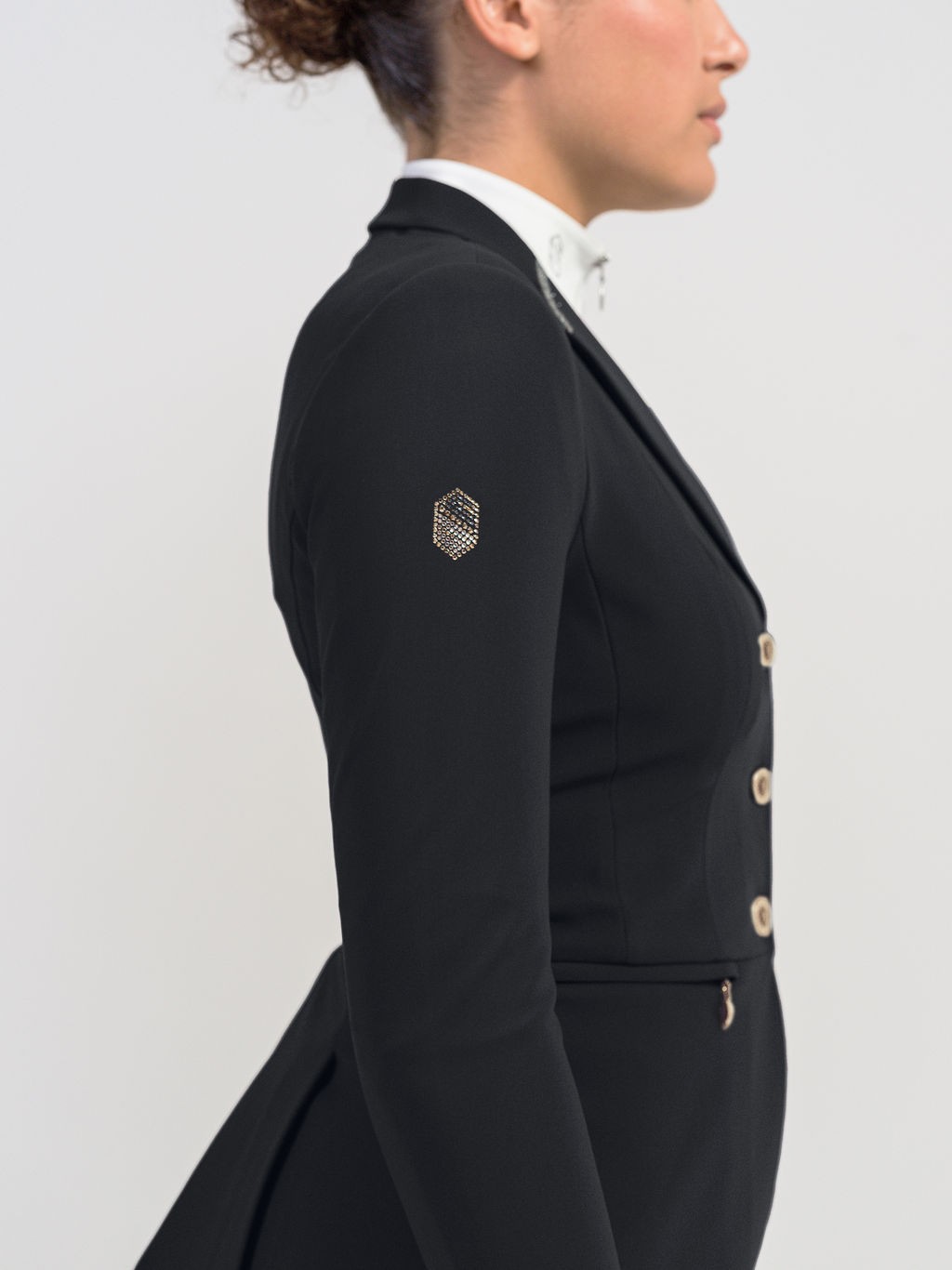 Ridershouse: Samshield Wedstrijdjasje Victorine Crystal Intarsia Zwart champagne Ridershouse: Samshield Wedstrijdjasje Victorine Crystal Intarsia Zwart champagne