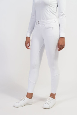 Ridershouse; SSamshield Rijbroek Chloe Script winter knee Grip - kleur wit