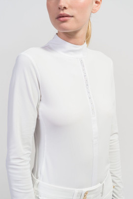 Ridershouse: Samshield Competition Shirt Julia Crystal Leaf Long Sleeves - white