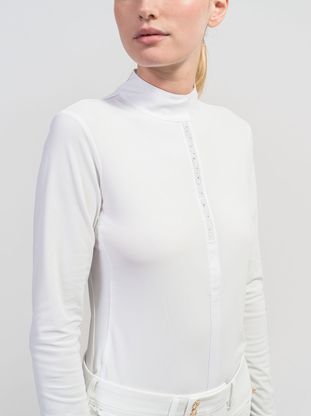 Ridershouse: Samshield Wedstrijdshirt Julia Crystal Leaf Lange Mouwen - wit Ridershouse: Samshield Wedstrijdshirt Julia Crystal Leaf Lange Mouwen - wit