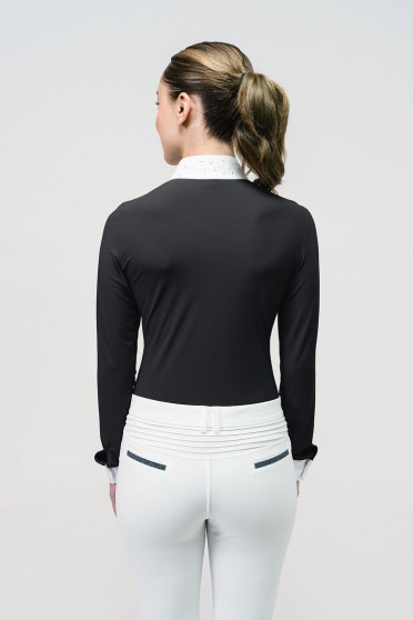 Ridershouse: Samshield Wedstrijdshirt Julia Crystal Leaf Lange Mouwen - zwart Ridershouse: Samshield Wedstrijdshirt Julia Crystal Leaf Lange Mouwen - zwart