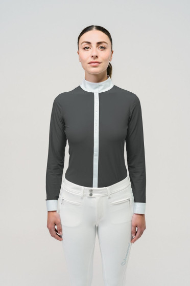 Ridershouse: Samshield Wedstrijdshirt Julia Crystal Leaf Lange Mouwen - magnet Ridershouse: Samshield Wedstrijdshirt Julia Crystal Leaf Lange Mouwen - magnet