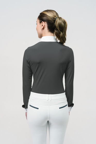 Ridershouse: Samshield Wedstrijdshirt Julia Crystal Leaf Lange Mouwen - magnet Ridershouse: Samshield Wedstrijdshirt Julia Crystal Leaf Lange Mouwen - magnet