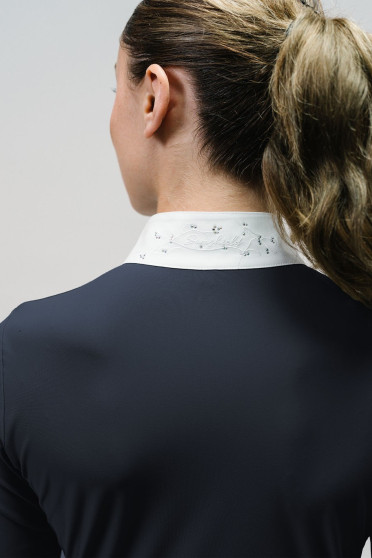 Ridershouse: Samshield Wedstrijdshirt Julia Crystal Leaf Lange Mouwen - navy Ridershouse: Samshield Wedstrijdshirt Julia Crystal Leaf Lange Mouwen - navy
