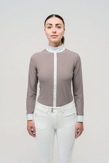 Ridershouse: Samshield Wedstrijdshirt Julia Crystal Leaf Lange Mouwen - Vintage Rose Ridershouse: Samshield Wedstrijdshirt Julia Crystal Leaf Lange Mouwen - Vintage Rose