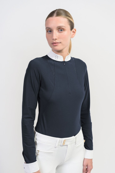 Ridershouse: Samshield Competition Shirt Cassandra Crystal Long Sleeves - Navy Ridershouse: Samshield Competition Shirt Cassandra Crystal Long Sleeves - Navy