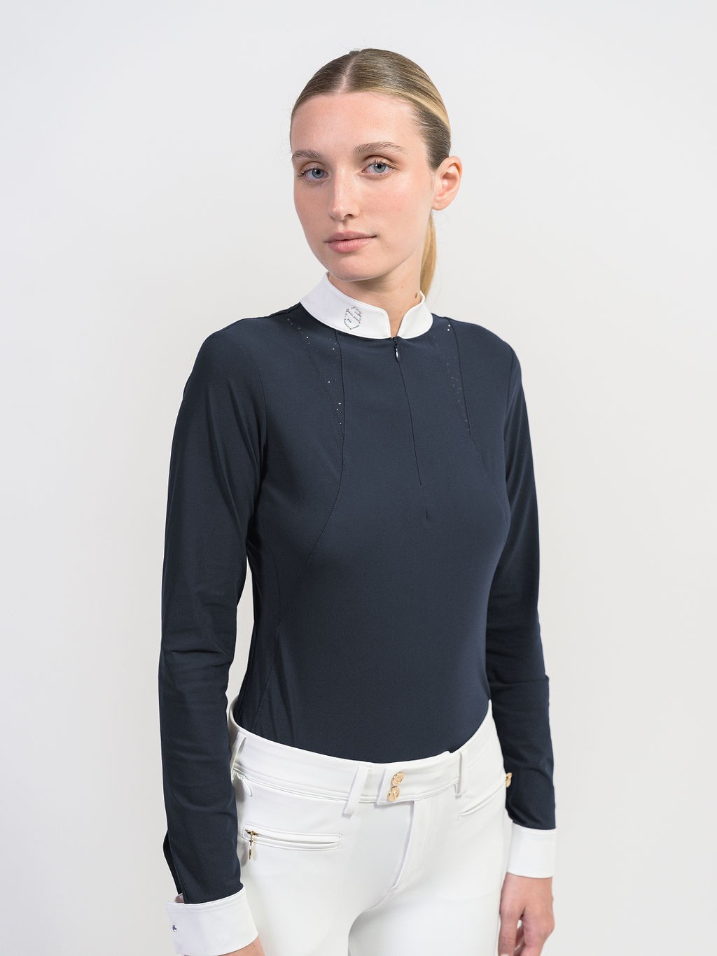 Ridershouse: Samshield Wedstrijdshirt Cassandra Crystal Lange Mouwen - Navy Ridershouse: Samshield Wedstrijdshirt Cassandra Crystal Lange Mouwen - Navy