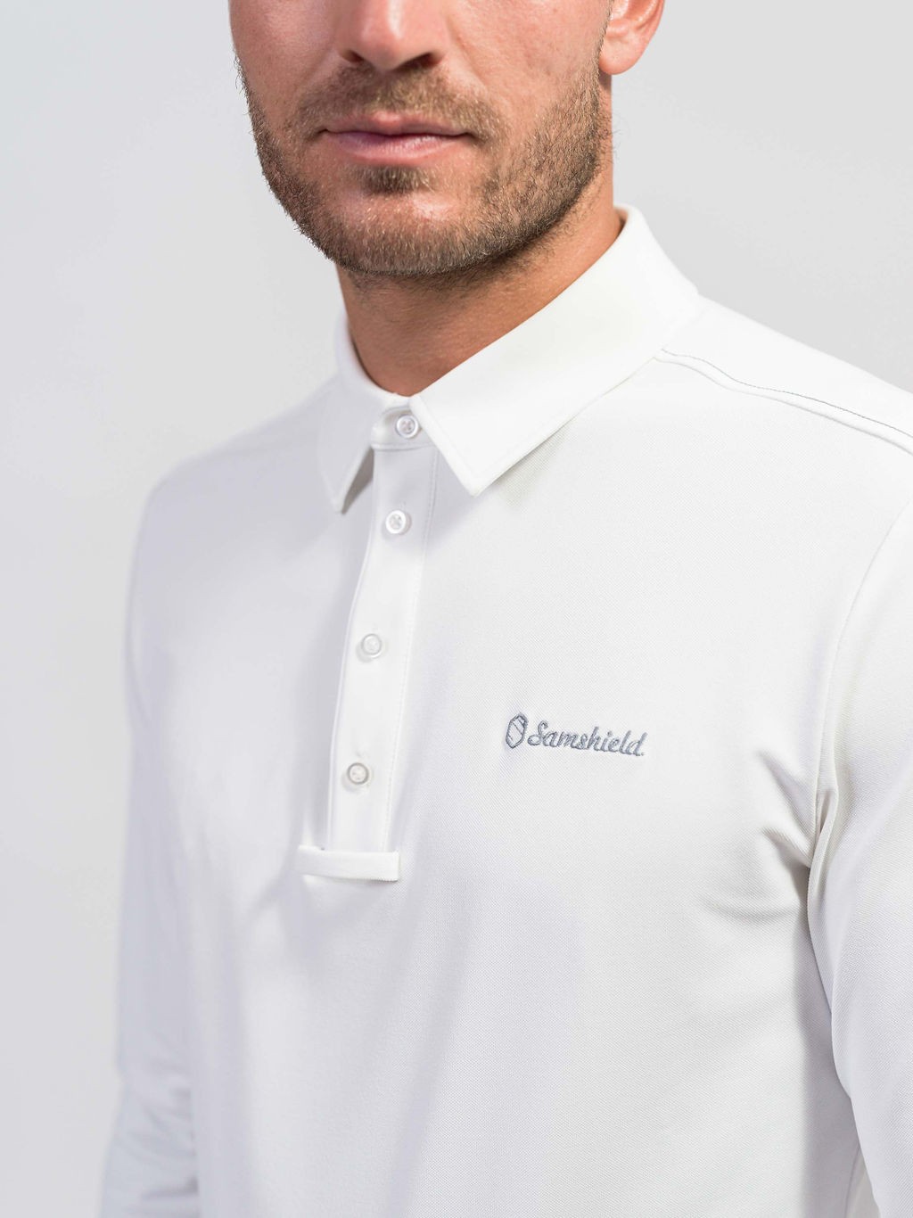 Ridershouse: Samshield Wedstrijd Shirt Arthur lange Mouwen - White Ridershouse: Samshield Wedstrijd Shirt Arthur lange Mouwen - White