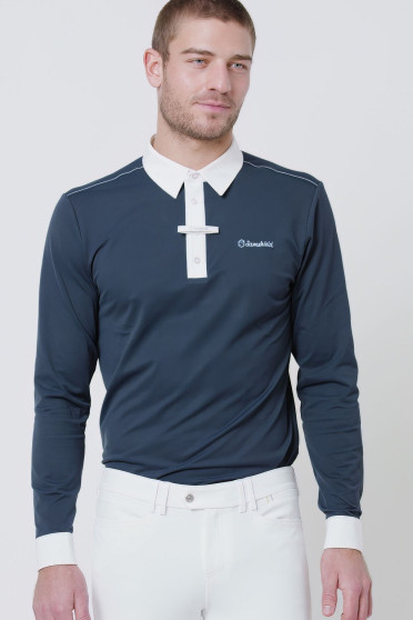Ridershouse: Samshield Wedstrijd Shirt Arthur lange Mouwen - marineblauw Ridershouse: Samshield Wedstrijd Shirt Arthur lange Mouwen - marineblauw