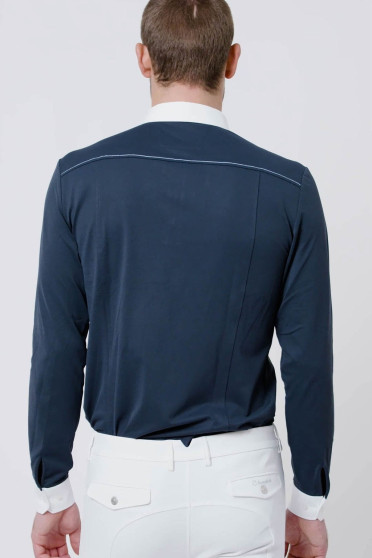 Ridershouse: Samshield Wedstrijd Shirt Arthur lange Mouwen - marineblauw Ridershouse: Samshield Wedstrijd Shirt Arthur lange Mouwen - marineblauw