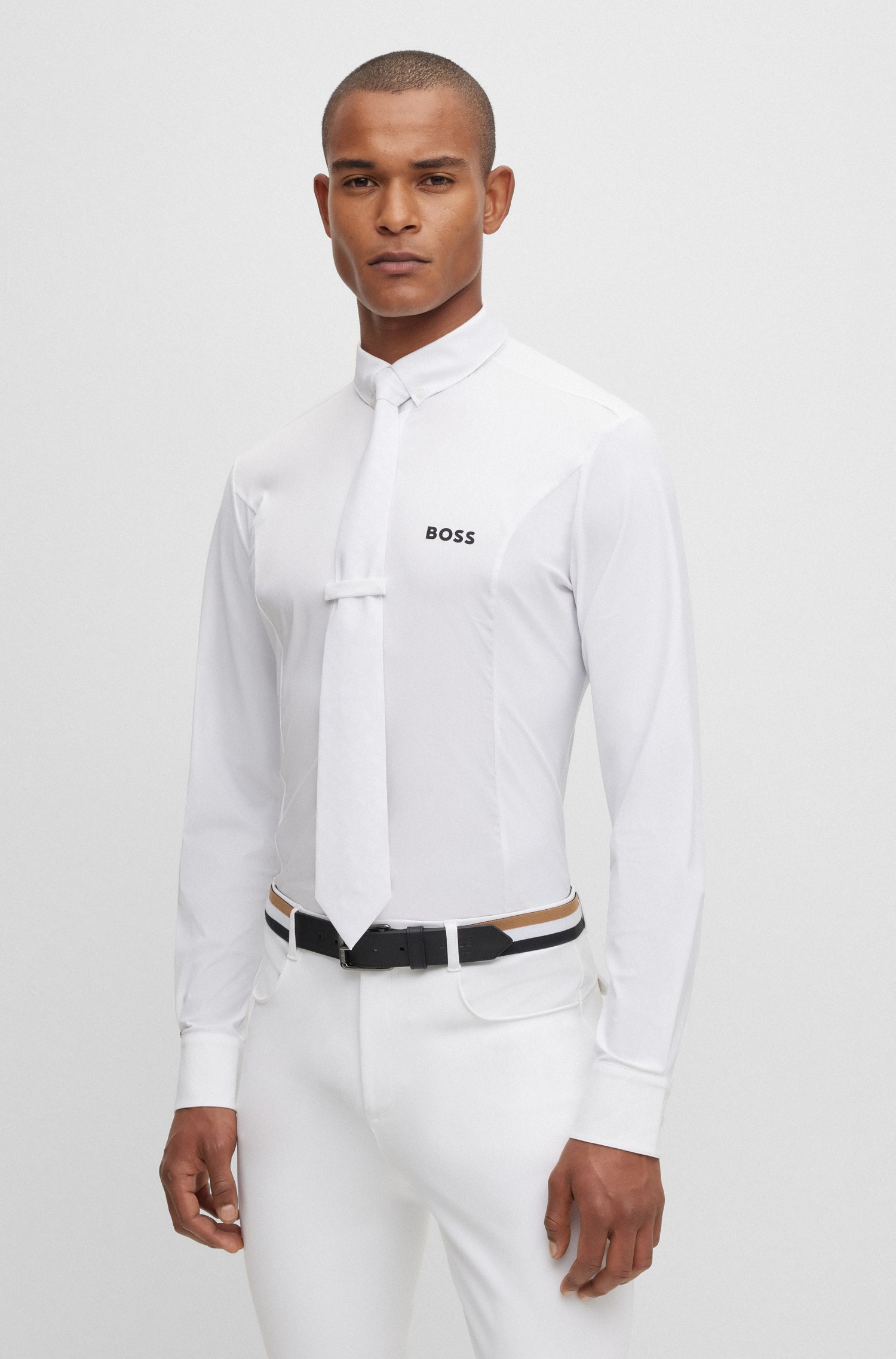 BOSS EQUESTRIAN Heren Wedstrijdshirt Norman White - Ridershouse.com BOSS EQUESTRIAN Heren Wedstrijdshirt Norman White - Ridershouse.com