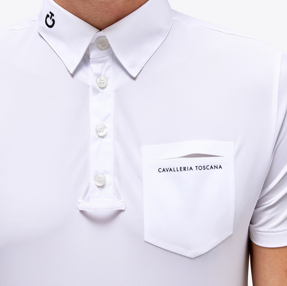 Ridershouse: Zwart CT S/S Heren Piquet Button Polo Met Borstvakje - maat S Ridershouse: Zwart CT S/S Heren Piquet Button Polo Met Borstvakje - maat S