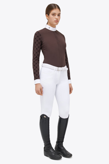 Ridershouse: Cavalleria Toscana L/S Competition Shirt Mini Orbit Flock bruin Ridershouse: Cavalleria Toscana L/S Competition Shirt Mini Orbit Flock bruin