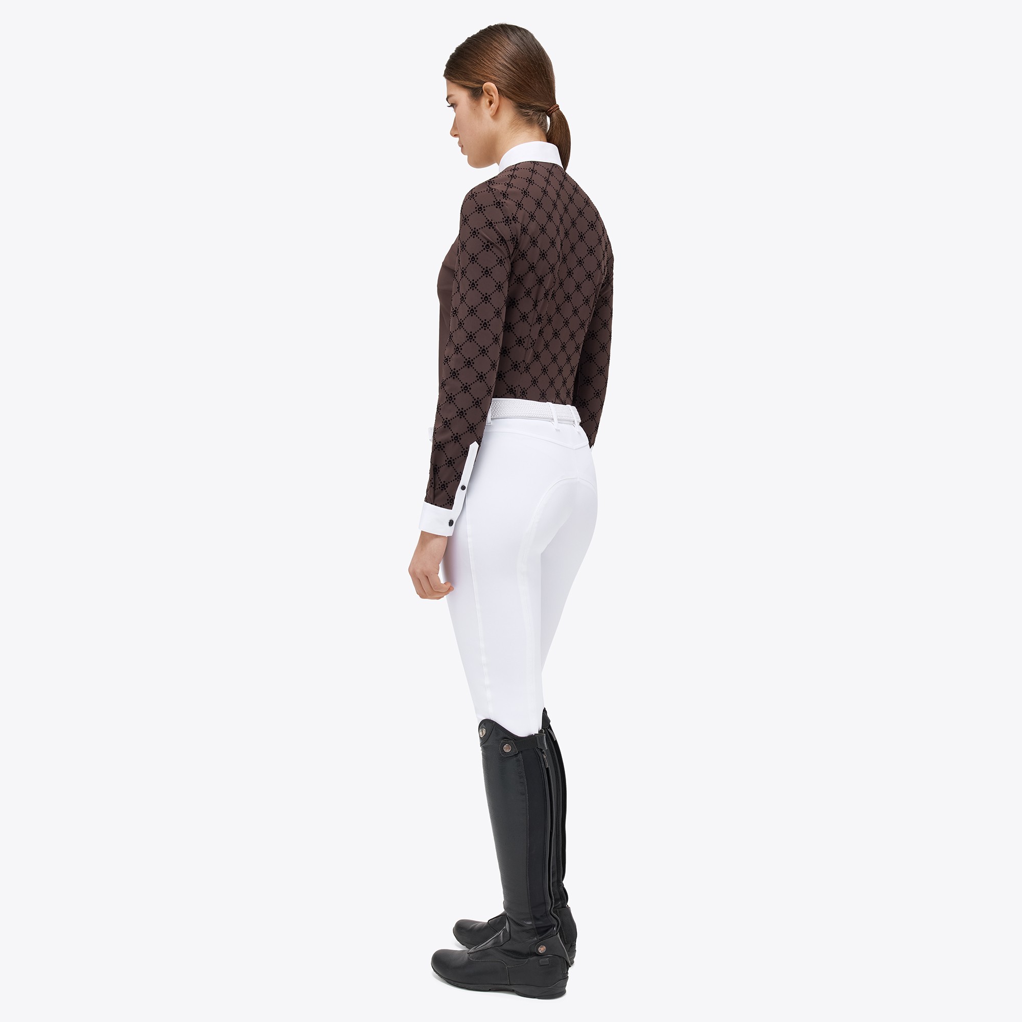 Ridershouse: Cavalleria Toscana L/S Competition Shirt Mini Orbit Flock bruin Ridershouse: Cavalleria Toscana L/S Competition Shirt Mini Orbit Flock bruin