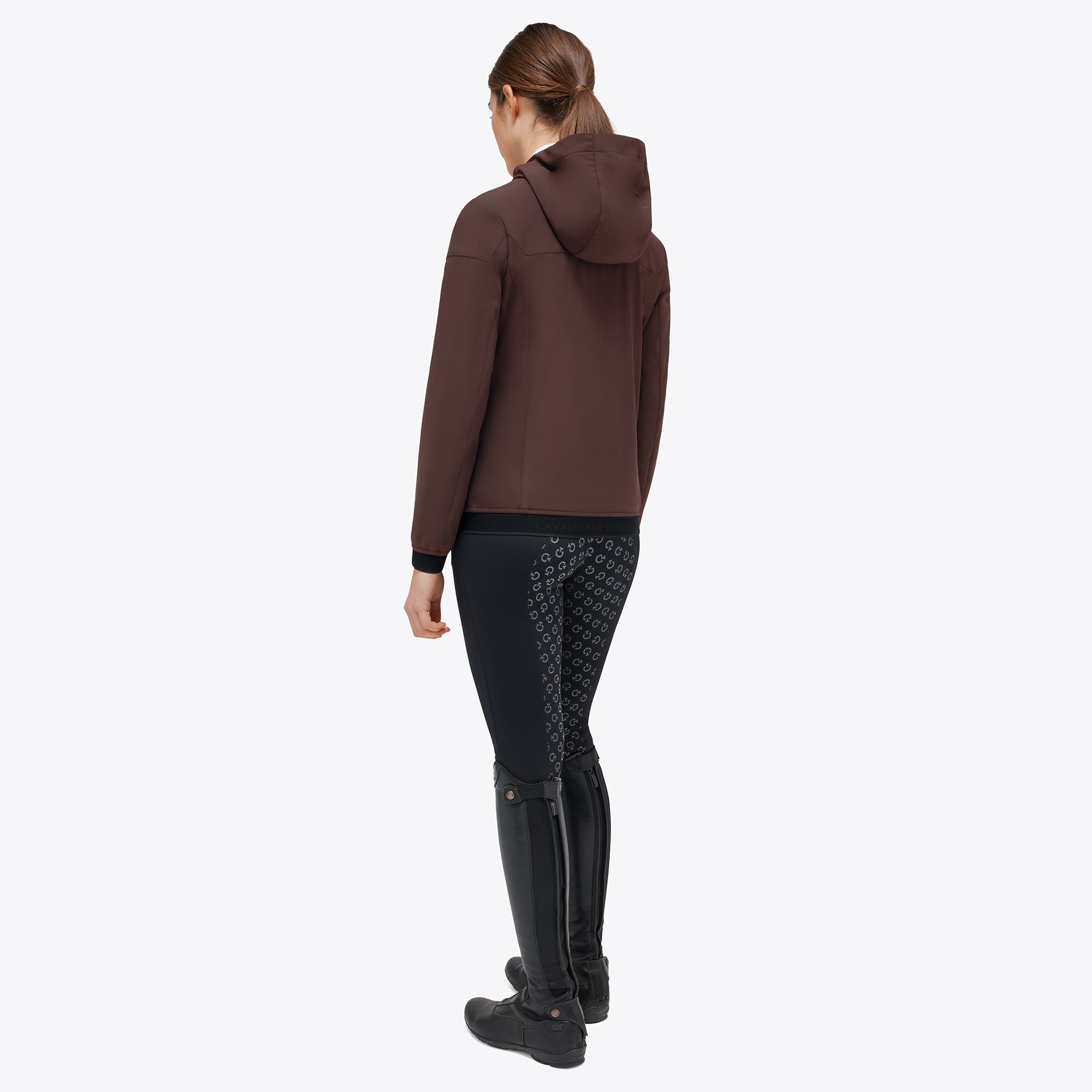 Cavalleria Toscana Dames Jersey En Velvet Hooded Full Zip Softshell Jas Cavalleria Toscana Dames Jersey En Velvet Hooded Full Zip Softshell Jas
