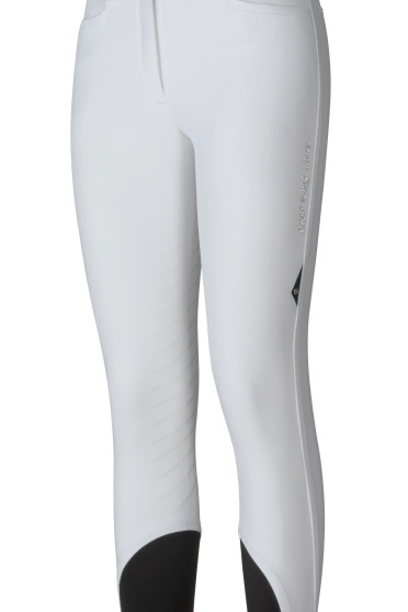 Ridershouse: Equiline Dames Rijbroek Cedar Full Grip - kleuren zwart, wit en blauw