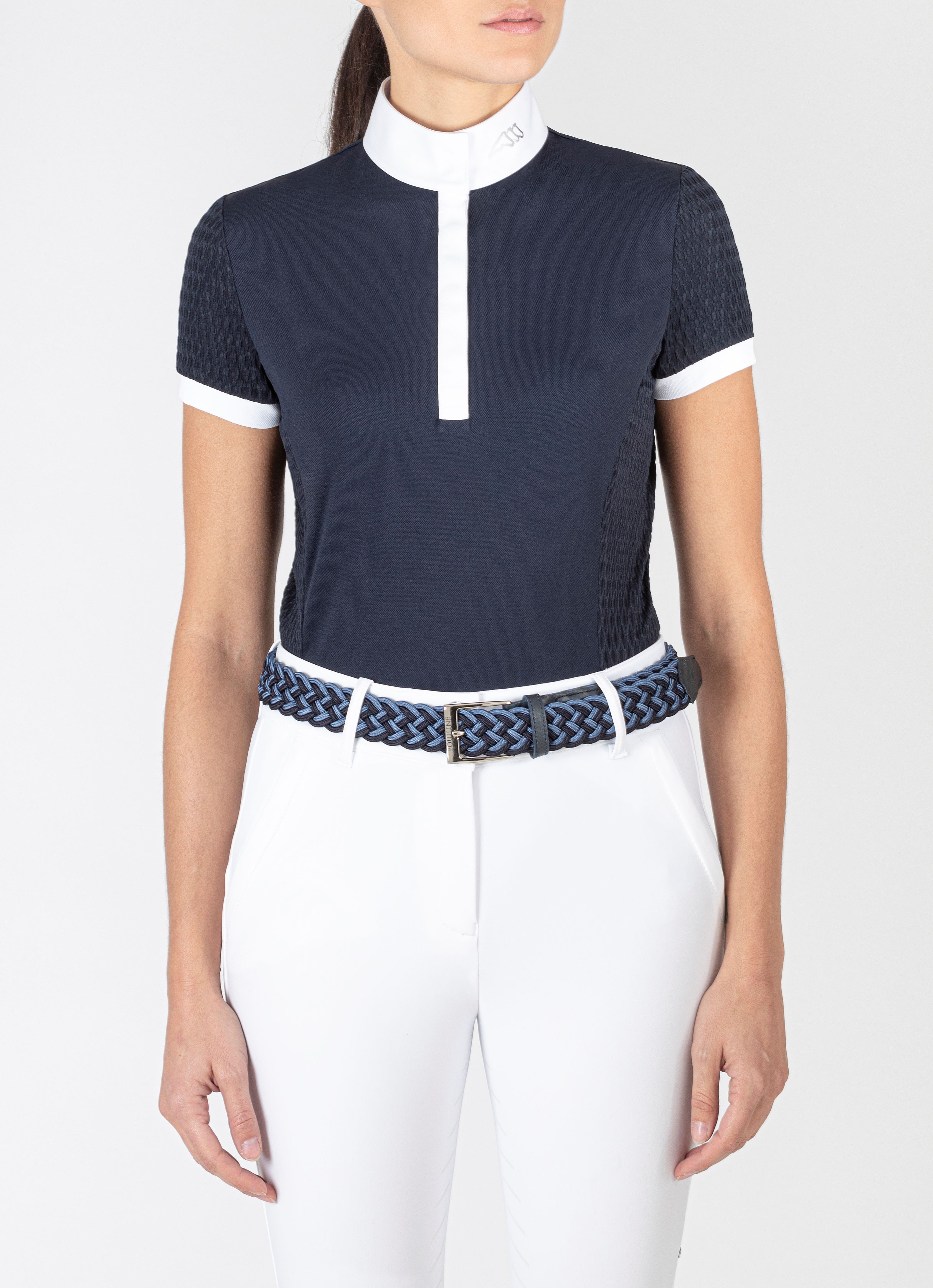 Ridershouse: Equiline Women's Competition Shirt Catic in the color Navy Blue Ridershouse: Equiline Women's Competition Shirt Catic in the color Navy Blue