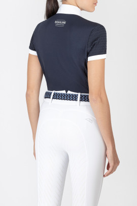 Ridershouse: Equiline Dames Wedstrijdshirt Catic Navy Blue - korte mouwen Ridershouse: Equiline Dames Wedstrijdshirt Catic Navy Blue - korte mouwen
