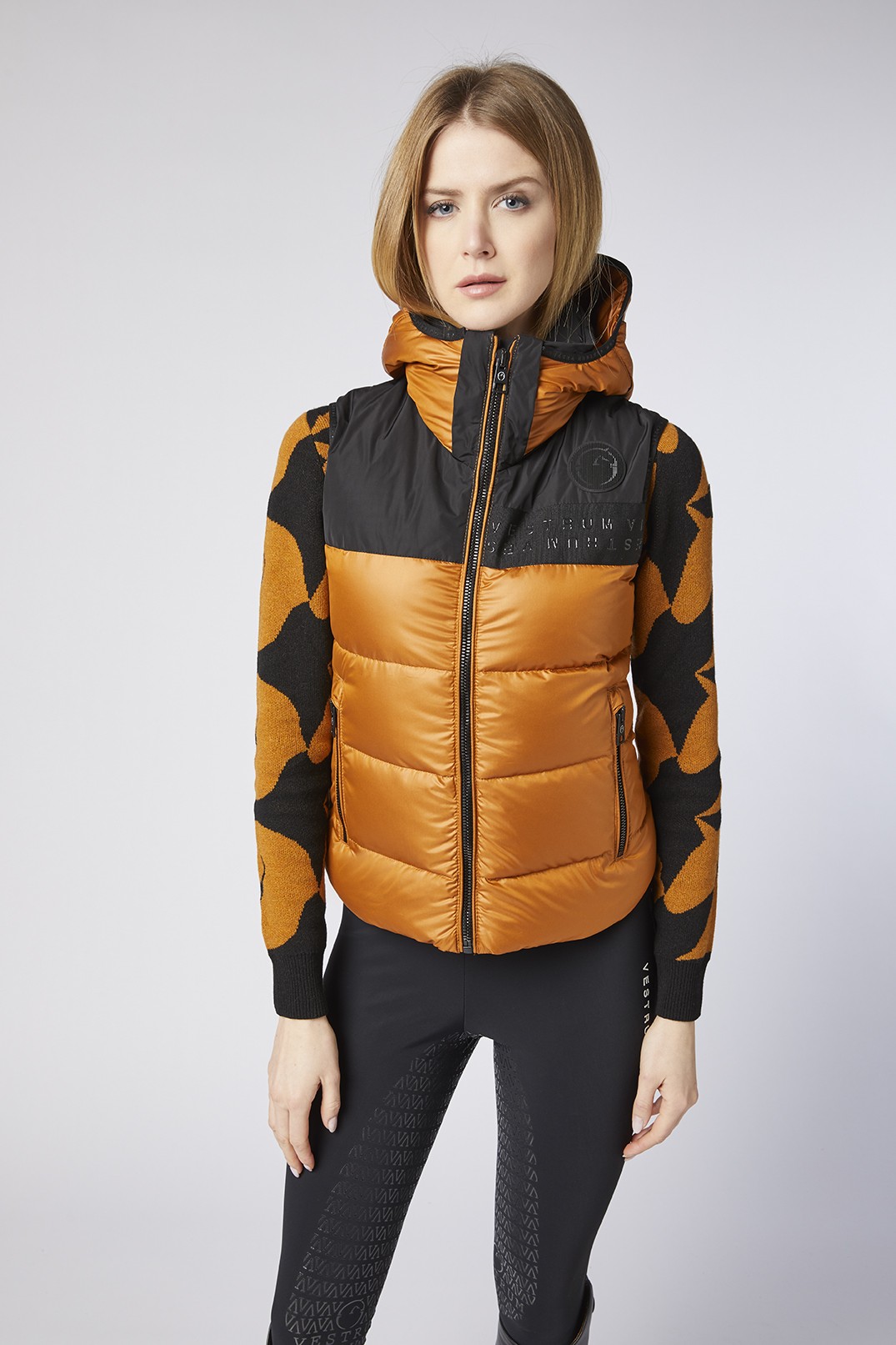 Ridershouse: Vestrum Women's Morgex Padded Down Vest - color Turmeric Ridershouse: Vestrum Women's Morgex Padded Down Vest - color Turmeric