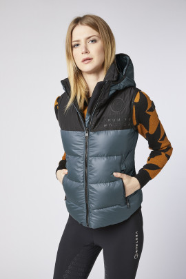 Ridershouse: Vestrum Women's Morgex Padded Down Vest - color slate green