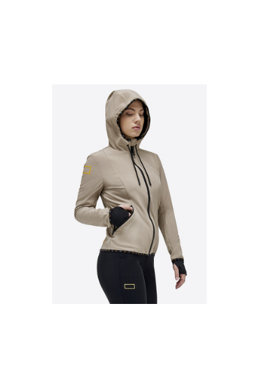 Ridershouse: RG Jersey Soft Shell Jas Met Capuchon En Rits - kleur beige Ridershouse: RG Jersey Soft Shell Jas Met Capuchon En Rits - kleur beige