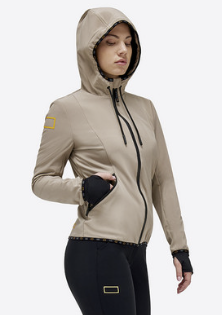 Ridershouse: RG Jersey Soft Shell Jas Met Capuchon En Rits - kleur beige Ridershouse: RG Jersey Soft Shell Jas Met Capuchon En Rits - kleur beige