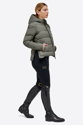 Ridershouse: RG Italy - Women's Padded Hooded Jacket in the color Green Ridershouse: RG Italy - Women's Padded Hooded Jacket in the color Green