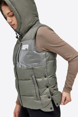 Ridershouse: RG Italy - Women's Hooded Puffer Vest - Green
