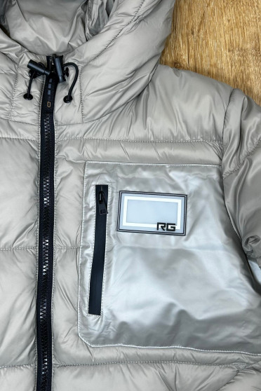 Ridershouse: RG Italy - Women's Padded Hooded Jacket in the color beige Ridershouse: RG Italy - Women's Padded Hooded Jacket in the color beige