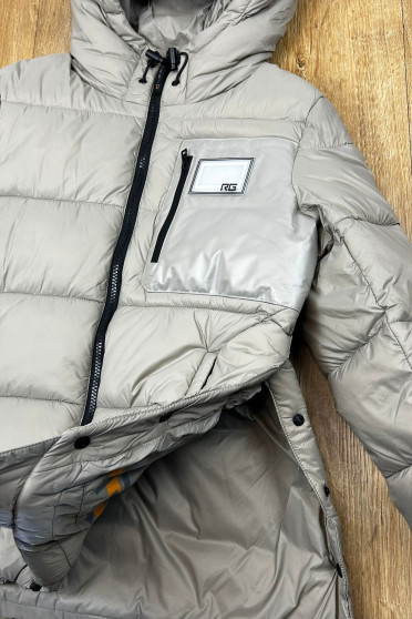 Ridershouse: RG Italy - Dames Gewatteerde Jas Met Capuchon kleur beige Ridershouse: RG Italy - Dames Gewatteerde Jas Met Capuchon kleur beige