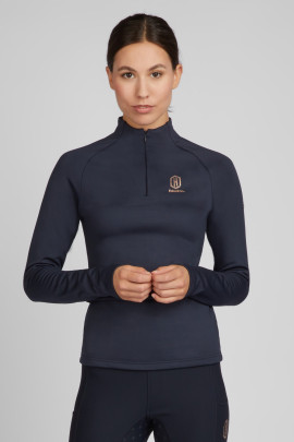 Ridershouse: Eskadron Dames Half Zip Trainingsshirt Heritage - Donkerblauw