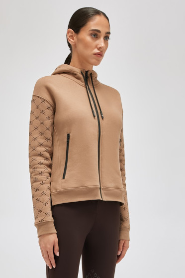 Ridershouse: Cavalleria Toscana Dames Hooded Zip Vest CT Mini Orbit - beige Ridershouse: Cavalleria Toscana Dames Hooded Zip Vest CT Mini Orbit - beige