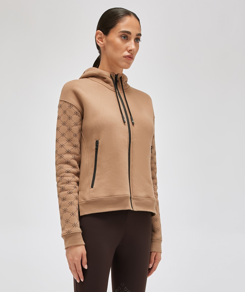 Ridershouse: Cavalleria Toscana Dames Hooded Zip Vest CT Mini Orbit - beige Ridershouse: Cavalleria Toscana Dames Hooded Zip Vest CT Mini Orbit - beige