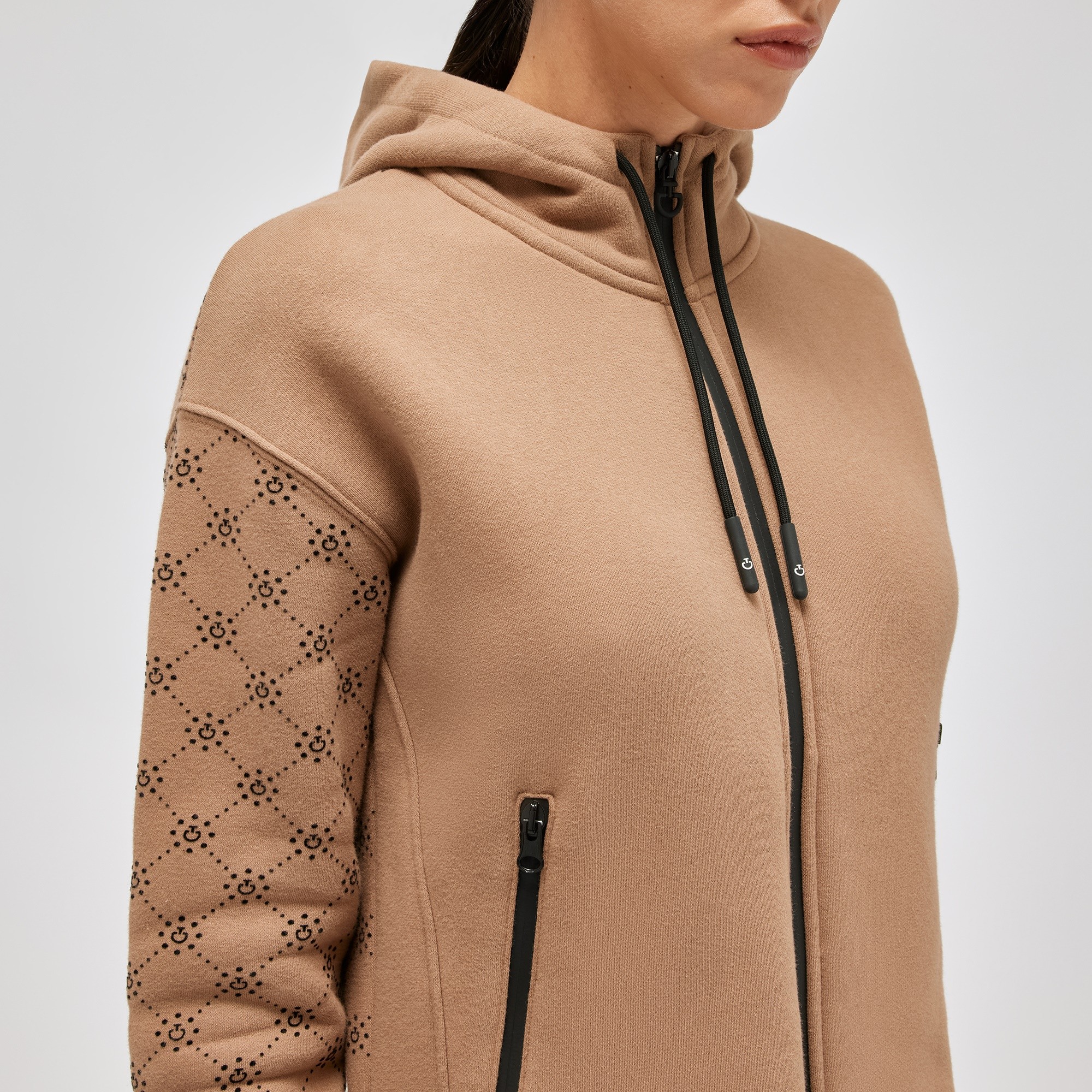 Ridershouse: Cavalleria Toscana Women's Hooded Zip Sweater CT Mini Orbit Ridershouse: Cavalleria Toscana Women's Hooded Zip Sweater CT Mini Orbit