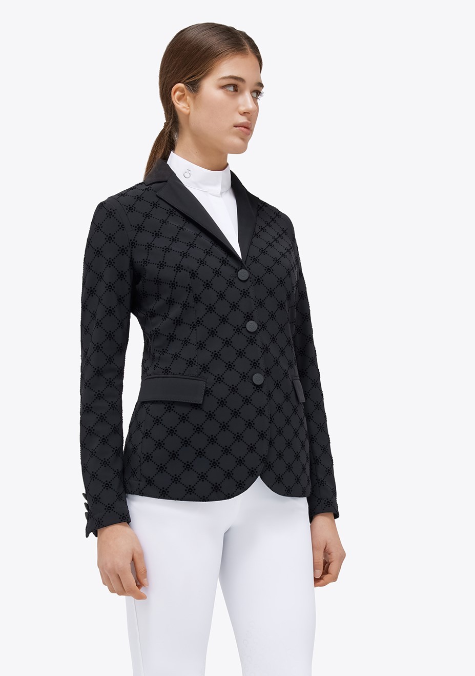 Ridershouse: Cavalleria Toscana Dames CT Mini Orbit Flock Wedstrijdjasje Ridershouse: Cavalleria Toscana Dames CT Mini Orbit Flock Wedstrijdjasje