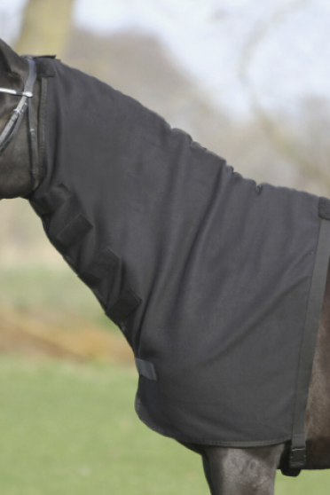 Ridershouse: QHP Losse Fleece Hals Zwart - bevestiging met klittenband Ridershouse: QHP Losse Fleece Hals Zwart - bevestiging met klittenband