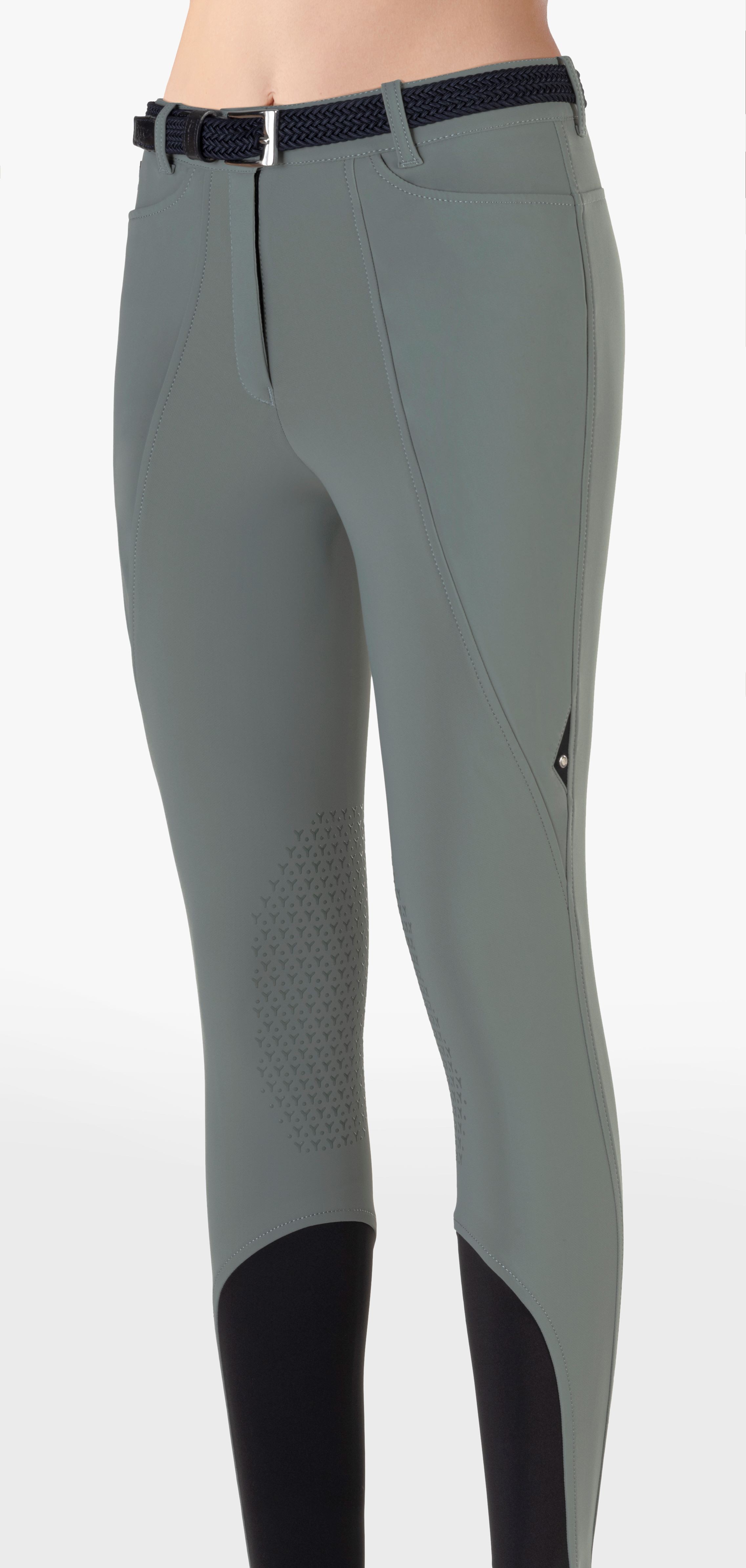 Equiline Women's Riding Breeches Knee Grip Esicefh Green Milieu - Ridershouse