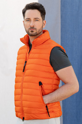 Pikeur Heren Bodywarmer Sports - in de kleur oranje - ultiem comfort in het zadel