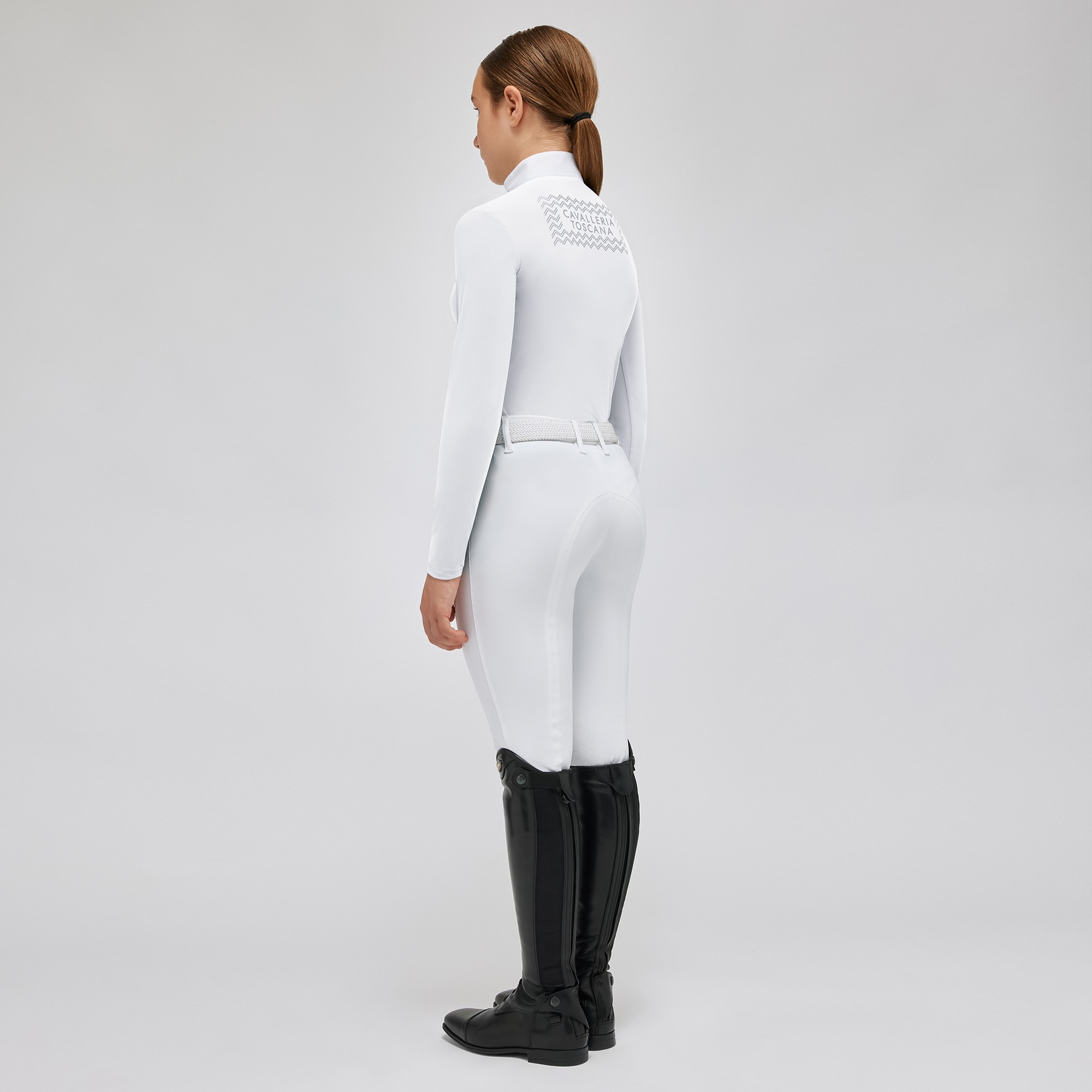 Cavalleria Toscana Girls Jersey L/S Competition Zip Polo - Ridershouse.com