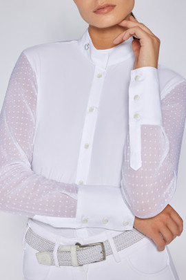 Cavalleria Toscana Dames Wedstrijdshirt L/S Polka Dot - Ridershouse.com