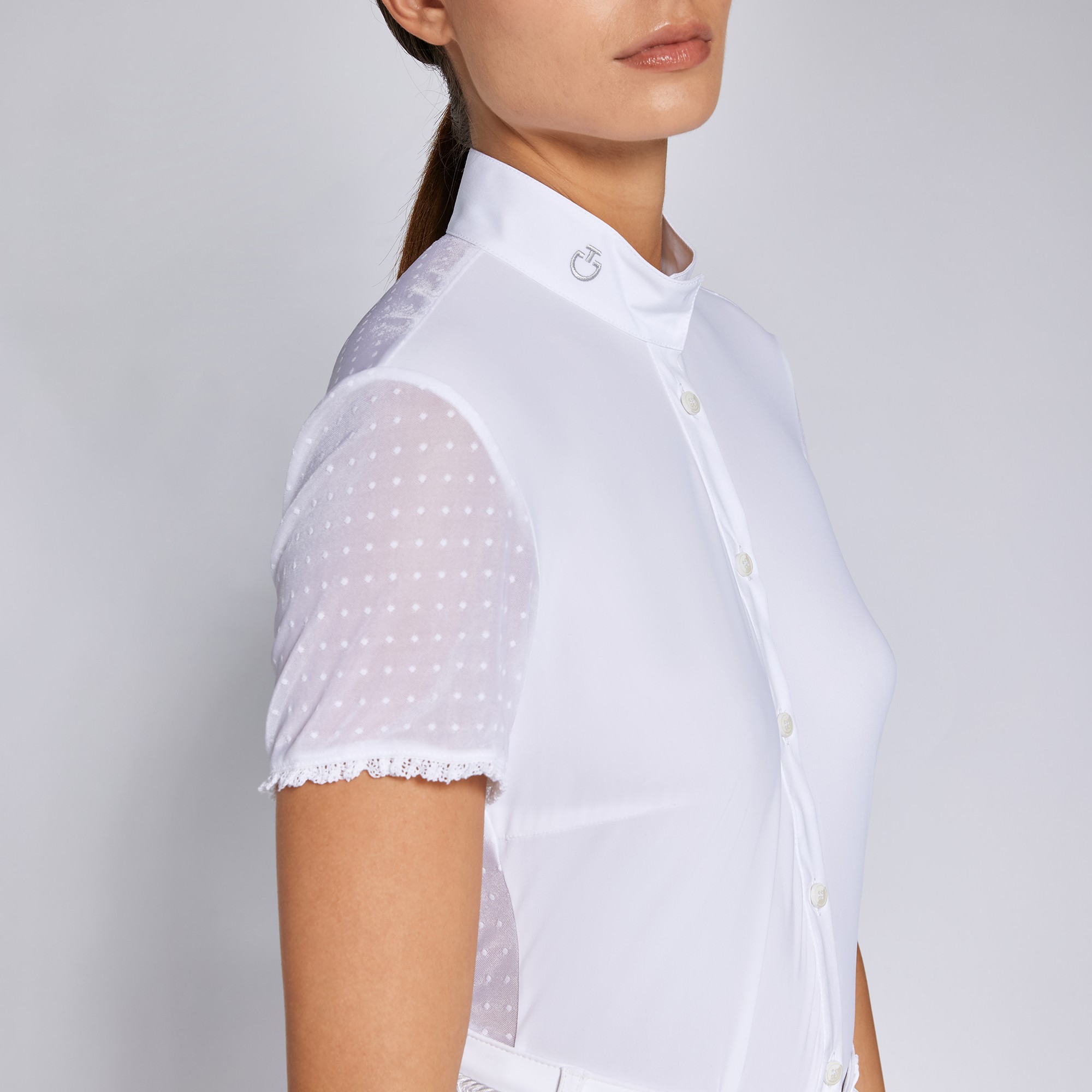 Cavalleria Toscana Women's Competition Shirt S/S Polka Dot - Ridershouse Cavalleria Toscana Women's Competition Shirt S/S Polka Dot - Ridershouse