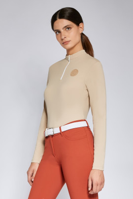 Cavalleria Toscana Dames L/S Training Zip Shirt Tech Piquet - Ridershouse