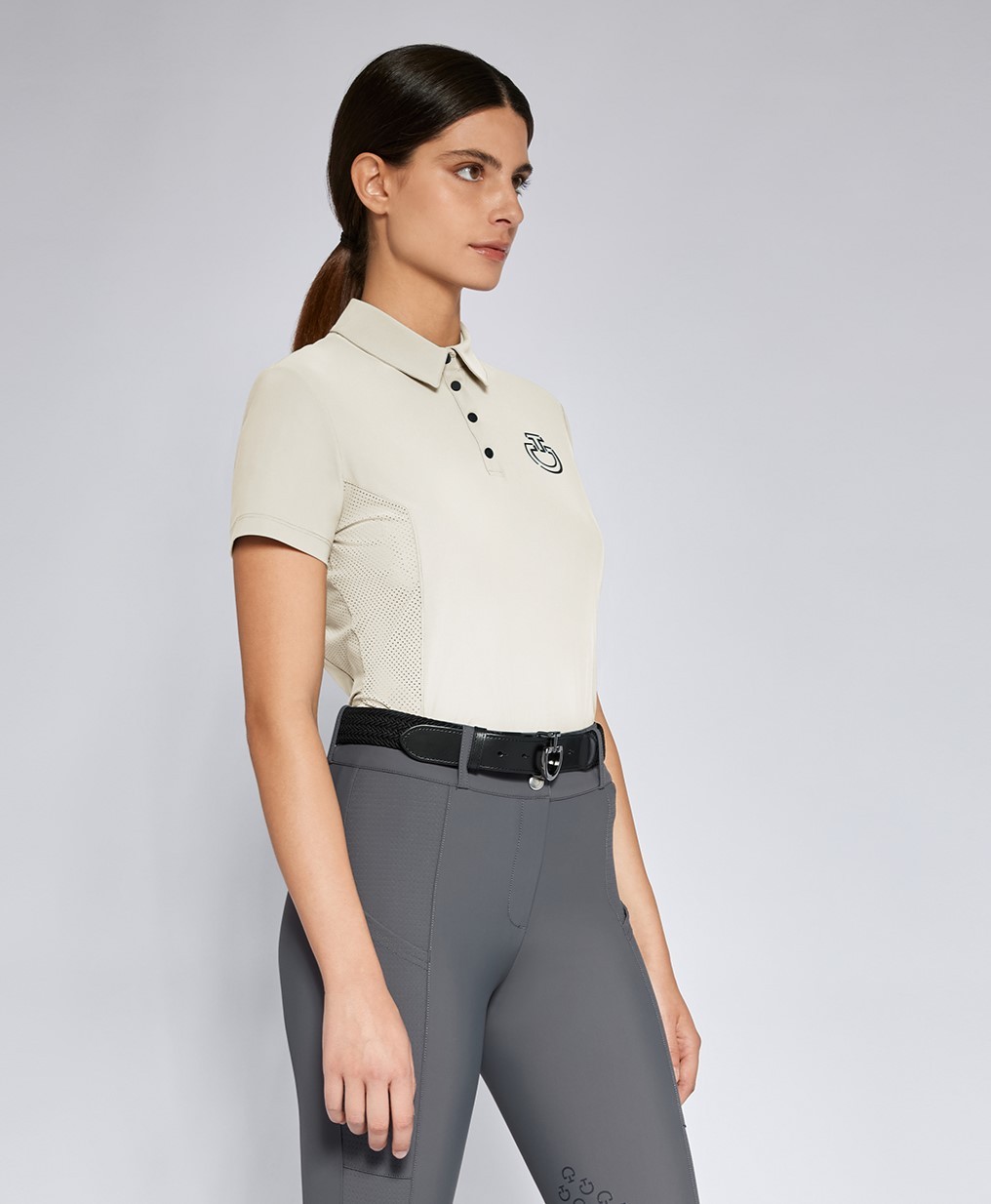 Cavalleria Toscana Dames S/S Jersey Perforated Insert Training Shirt - Ridershouse Cavalleria Toscana Dames S/S Jersey Perforated Insert Training Shirt - Ridershouse