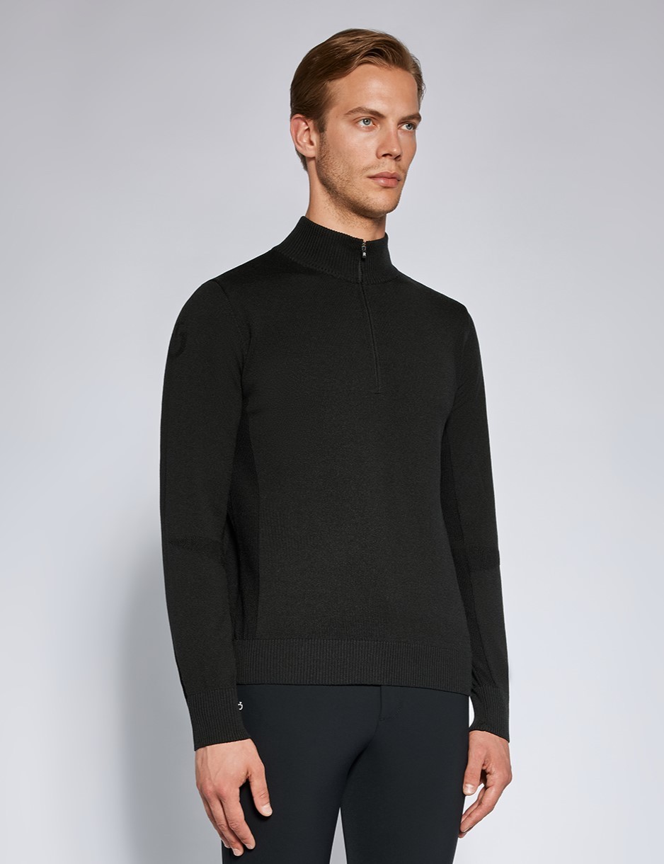 Cavalleria Toscana Half Zip Coltrui Cotton Sweater Blauw - Ridershouse.com Cavalleria Toscana Half Zip Coltrui Cotton Sweater Blauw - Ridershouse.com