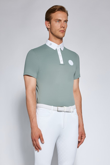 Cavalleria Toscana Men's Tech Piquet S/S Button Competition Polo - Ridershouse Cavalleria Toscana Men's Tech Piquet S/S Button Competition Polo - Ridershouse