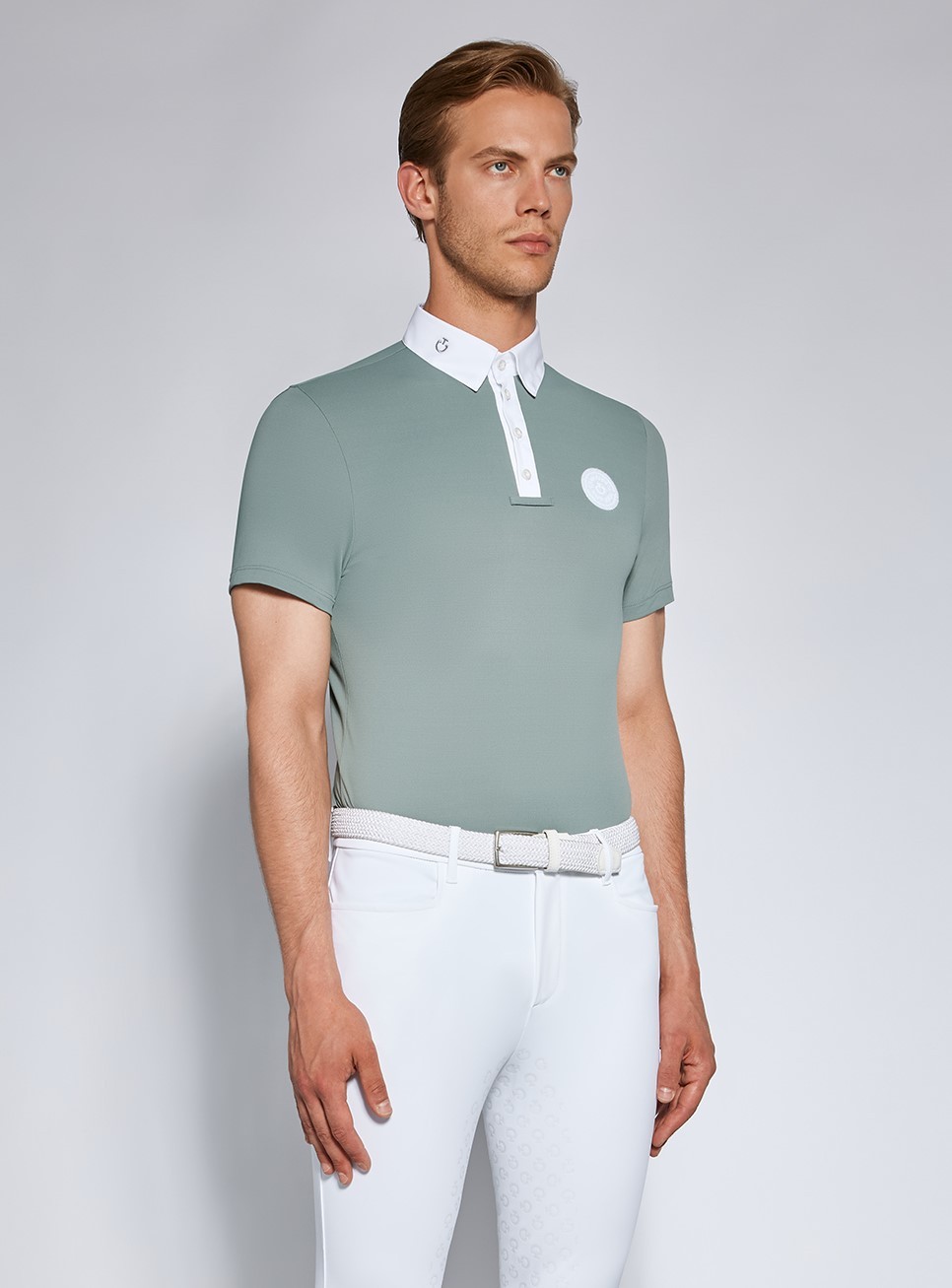 Cavalleria Toscana Men's Tech Piquet S/S Button Competition Polo - Ridershouse Cavalleria Toscana Men's Tech Piquet S/S Button Competition Polo - Ridershouse