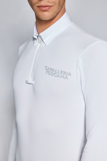 Cavalleria Toscana Heren Tech Piquet L/S Zip Wedstrijdshirt - Ridershouse Cavalleria Toscana Heren Tech Piquet L/S Zip Wedstrijdshirt - Ridershouse