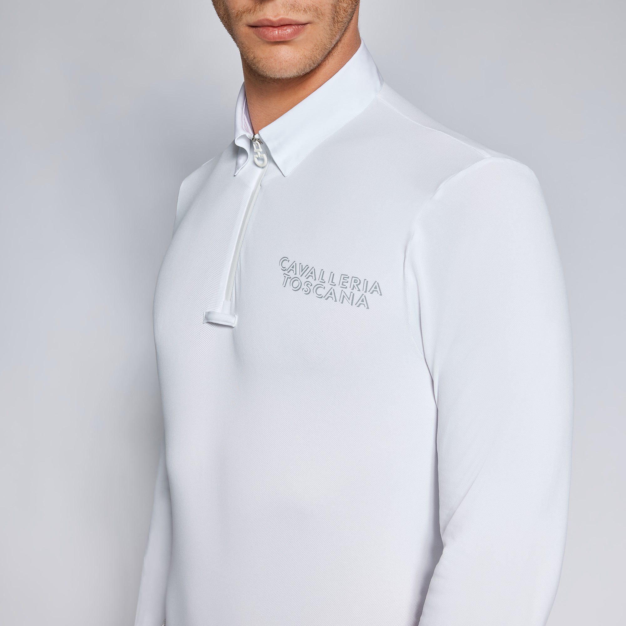 Cavalleria Toscana Heren Tech Piquet L/S Zip Wedstrijdshirt - Ridershouse Cavalleria Toscana Heren Tech Piquet L/S Zip Wedstrijdshirt - Ridershouse