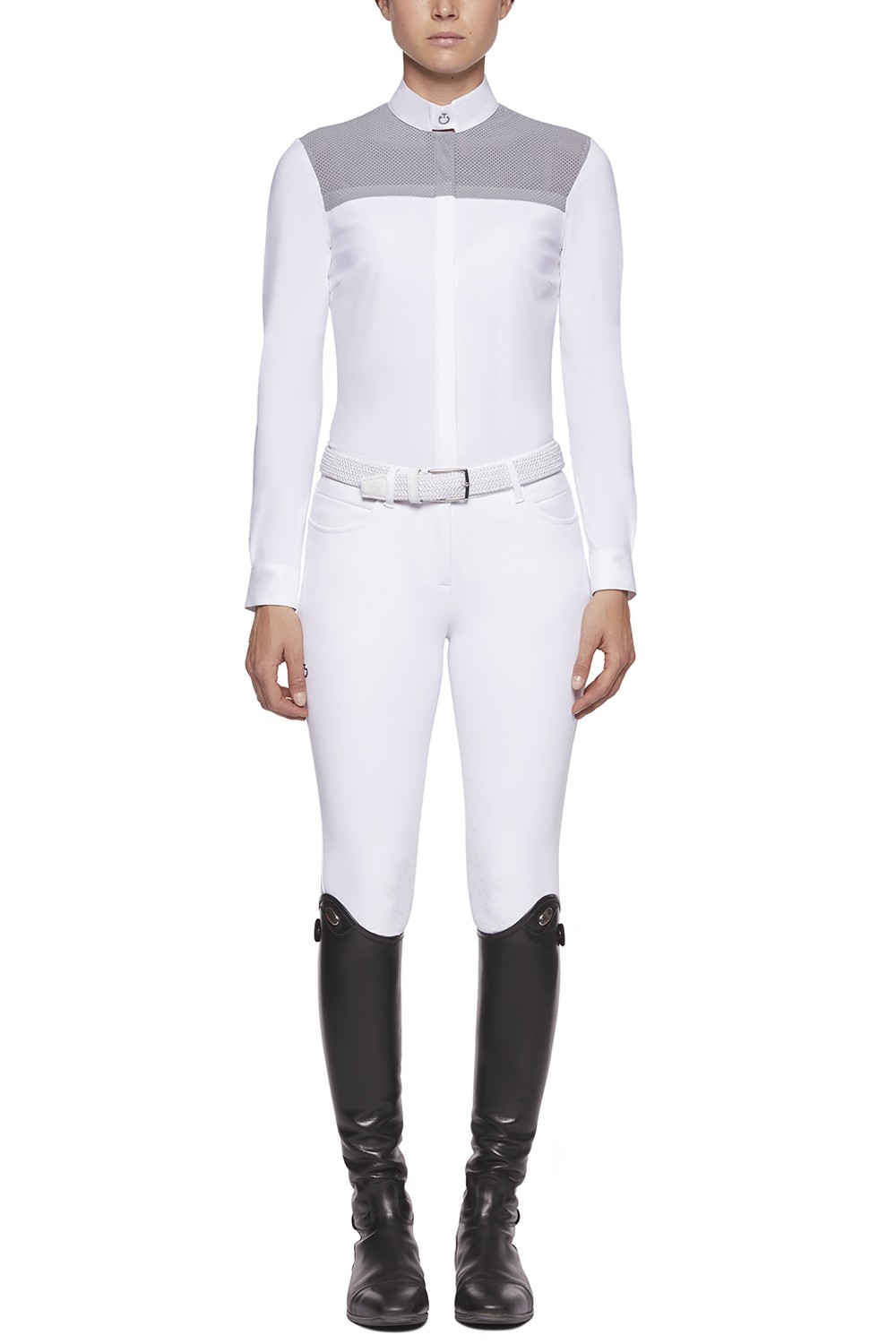 Cavalleria Toscana CT Collar Perforated Insert L/S Competition Shirt Cavalleria Toscana CT Collar Perforated Insert L/S Competition Shirt